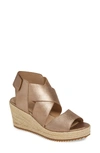 Eileen Fisher Willow Metallic Wedge Espadrilles In Bronze/ Bronze Leather