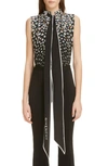 Givenchy Black Women's Floral Oversized Tie Shirt In Black/ White