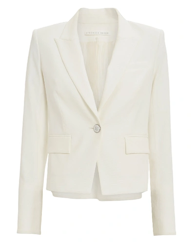 Veronica Beard Danielle One-button Dickey Crop Jacket In White