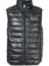 Ea7 Padded Sleeveless Gilet In Black