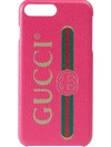 GUCCI GUCCI GUCCI PRINT IPHONE 8 PLUS CASE - PINK