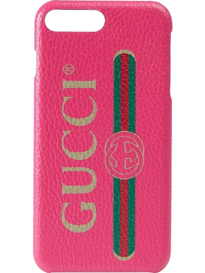 Gucci Logo印花iphone 8 Plus手机壳 - 粉色 In Pink