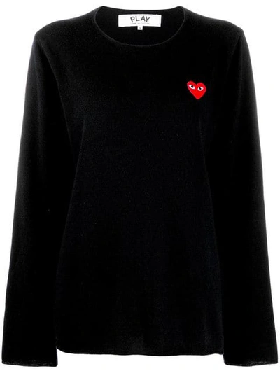 Comme Des Garçons Play Heart Motif Sweater In Black