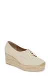 Bettye Muller Regina Espadrille Derby In Cream Suede