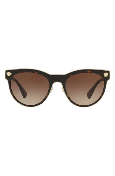 Versace Eyewear Phantos圆框太阳眼镜 - 棕色 In Brown Gradient Dark Brown