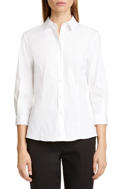 Carolina Herrera Classic Cotton Button-front Shirt In White