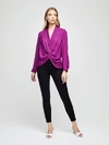 L Agence Mariposa Silk Crossover Blouse In Bright Plum