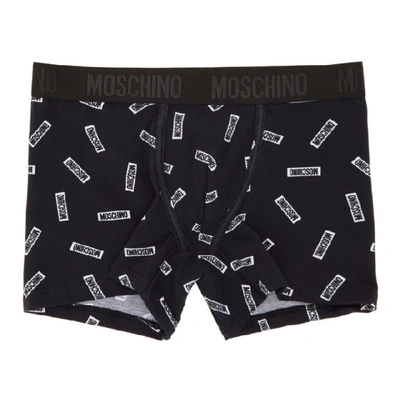 Moschino Allover Tag Trunks In 1555 Black