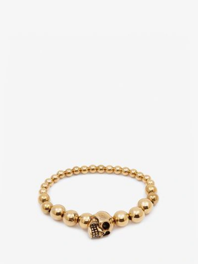 Alexander Mcqueen Gold-tone Brass Skull Bracelet