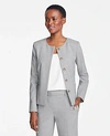 ANN TAYLOR THE TALL CREWNECK JACKET IN GRAPH CHECK,502872