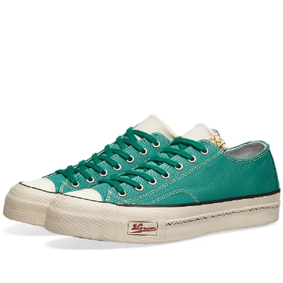 Visvim Skagway Leather-trimmed Canvas Sneakers In Green