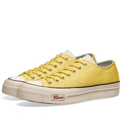 Visvim Skagway Leather-trimmed Canvas Sneakers In Yellow