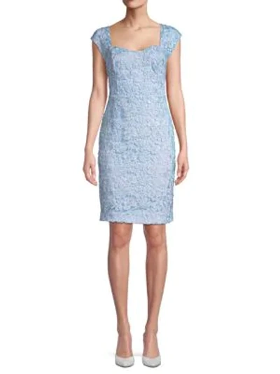 Alexia Admor Floral Lace Sheath Dress In Blue