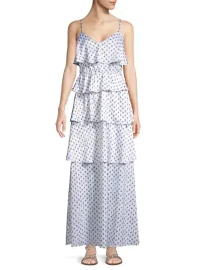 Avec Les Filles Paisley-print Tiered Maxi Dress In Ivory Black