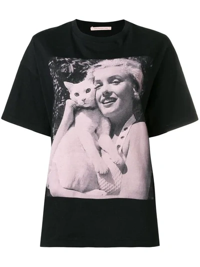Christopher Kane Marilyn Printed Cotton-jersey T-shirt In Black