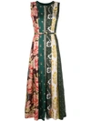 OSCAR DE LA RENTA MULTI-PATTERN SATIN DRESS