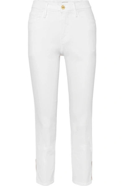 Frame Le Sylvie Cropped High-rise Straight-leg Jeans In White