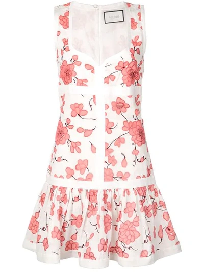 Alexis Lilou Floral Mini Linen Flounce Dress In Spring Blossom