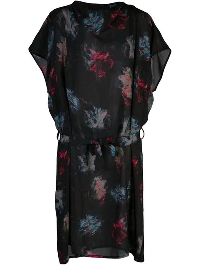 Anntian Abstract Print Mini Dress In Black