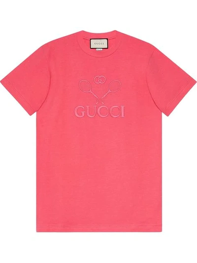 Gucci 网球印花t恤 - 粉色 In Pink