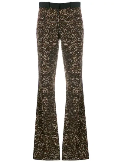 Each X Other Crystal Embellished Flared Trousers In Black