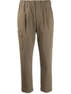 BRUNELLO CUCINELLI BRUNELLO CUCINELLI TAPERED CARGO TROUSERS - 大地色