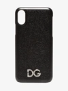 Dolce & Gabbana Black Textured Leather Iphone X Case In Black