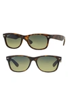 Ray Ban Standard New Wayfarer 55mm Polarized Sunglasses In Havana