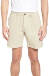 Vintage 1946 Snappers Elastic Waist 5.5 Inch Stretch Shorts In Stone