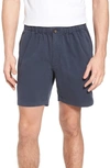 Vintage 1946 Snappers Elastic Waist 5.5 Inch Stretch Shorts In Navy