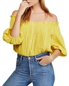 FREE PEOPLE DANCING TILL DAWN OFF-THE-SHOULDER CROPPED TOP,OB936848