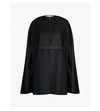 VALENTINO Branded-plaque wool-and-cashmere blend cape