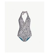 Heidi Klein Mozambique One-piece Snake-print Button Front Bodysuit