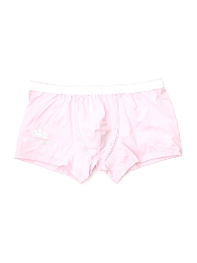 Dolce & Gabbana Underwear Logo Crown Boxer Shorts In Pink