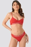 CALVIN KLEIN Logo Coordinate Thong Red