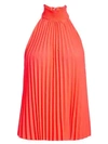 A.L.C Imani Pleated Chiffon Halter Blouse