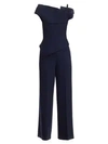 ROLAND MOURET Gable One-Shoulder Wide-Leg Wool Jumpsuit