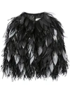 ISABEL SANCHIS DIPPED FEATHER ORGANZA PETAL JACKET