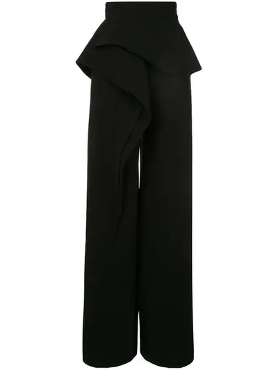 Azzi & Osta High Waisted Peplum Trousers In Black