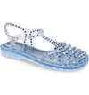 Jeffrey Campbell Gelly Crystal Embellished Sandal In Blue Combo