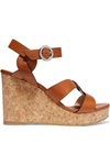 JIMMY CHOO ALEILI 100 LEATHER WEDGE SANDALS