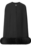 VALENTINO ORGANZA-TRIMMED WOOL AND SILK-BLEND CREPE CAPE