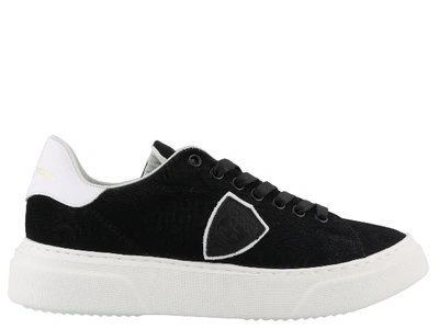 Philippe Model Women's Shoes Leather Trainers Sneakers Temple In Black