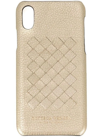 Bottega Veneta Intrecciato Iphone X Case In Gold