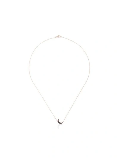 Andrea Fohrman 18k Rose Gold Mini Crescent Diamond Necklace