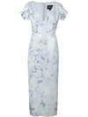 MARCHESA NOTTE FLORAL FITTED DRESS