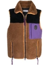 COACH COLOURBLOCK SHEARLING VEST