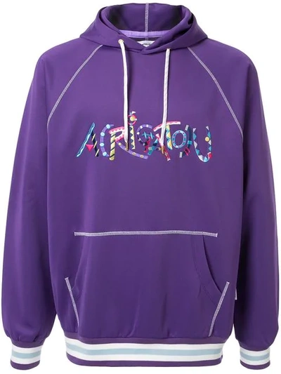 A(lefrude)e Embroidered Logo Hoodie In Purple