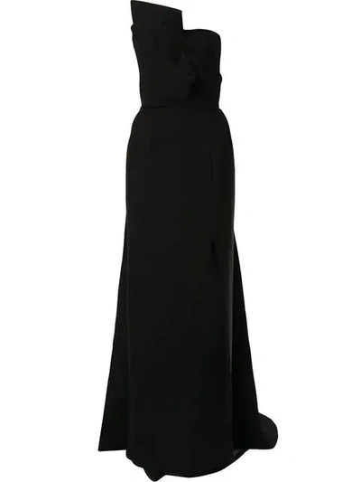 Azzi & Osta Architectural Train Gown In Black