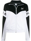 PUMA PUMA MONOCHROME ZIP-FRONT JACKET - WHITE